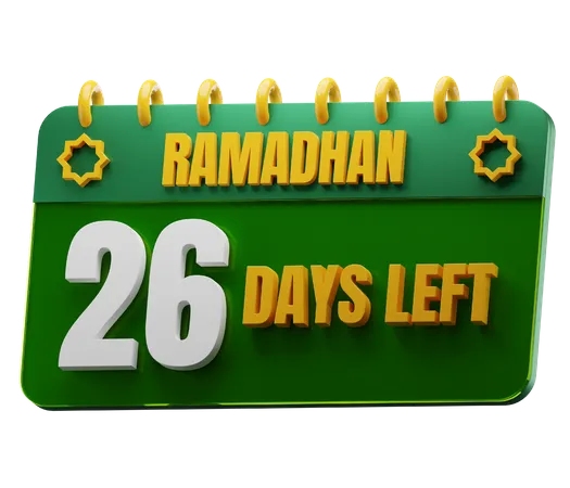 Noch 26 Tage bis zum Ramadan  3D Icon