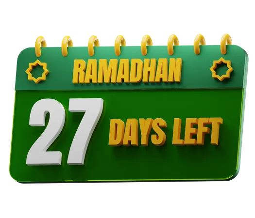 Noch 27 Tage bis zum Ramadan  3D Icon