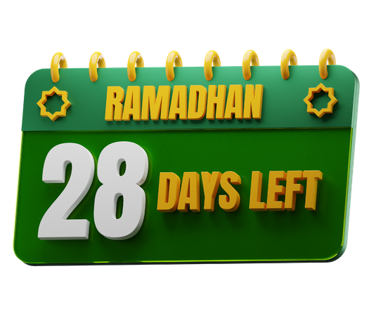 Noch 28 Tage bis zum Ramadan  3D Icon