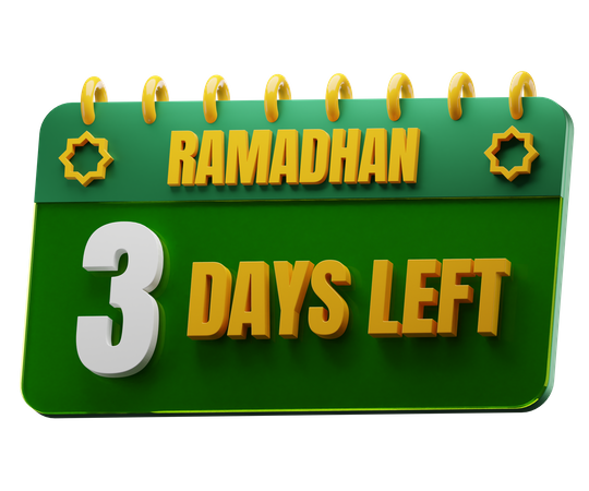 Noch 3 Tage bis zum Ramadan  3D Icon