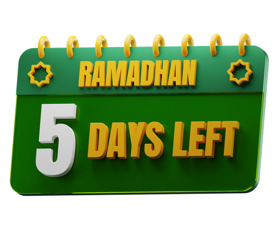 Noch 5 Tage bis zum Ramadan  3D Icon