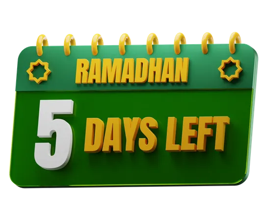 Noch 5 Tage bis zum Ramadan  3D Icon