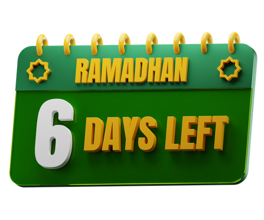 Noch 6 Tage bis zum Ramadan  3D Icon