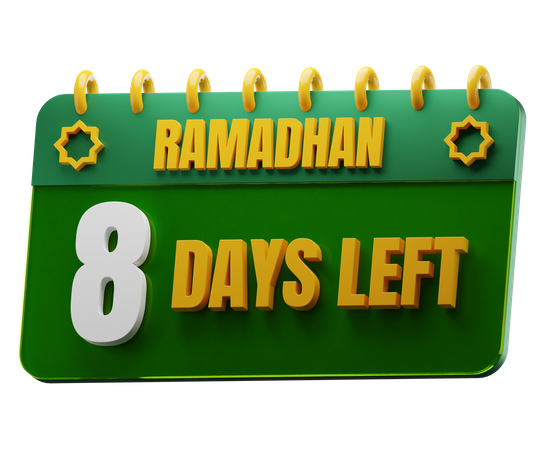 Noch 8 Tage bis zum Ramadan  3D Icon