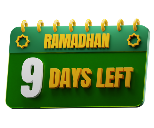 Noch 9 Tage bis zum Ramadan  3D Icon