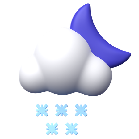 Noche con nieve  3D Icon