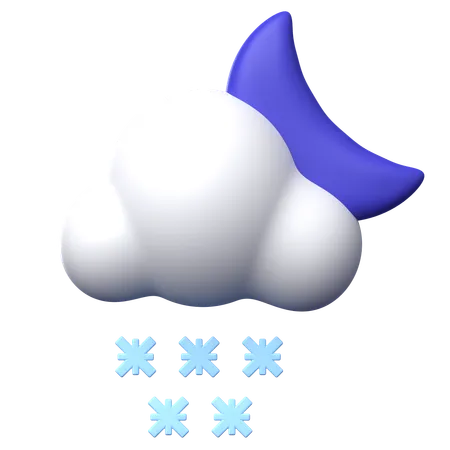 Noche con nieve  3D Icon