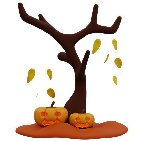 Noche de Halloween espeluznante con árbol encantado  3D Icon