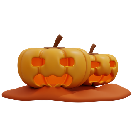 Noche de Halloween espeluznante con calabazas  3D Icon