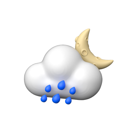 Noche de lluvia  3D Icon