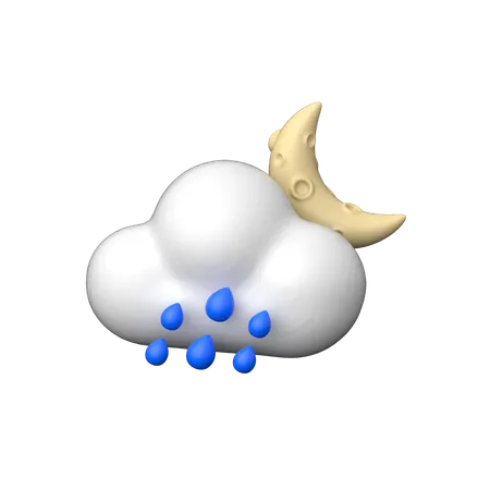 Noche de lluvia  3D Icon