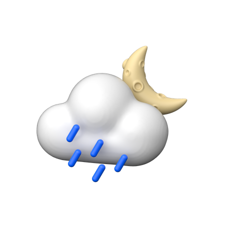 Noche de lluvia  3D Icon