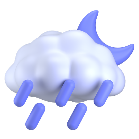 Noche de lluvia  3D Icon