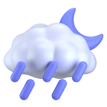 Noche de lluvia  3D Icon