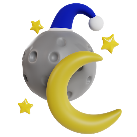 Noche estrellada con luna  3D Icon