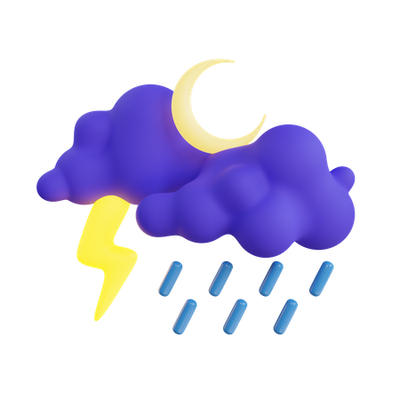 Lluvia nocturna  3D Icon