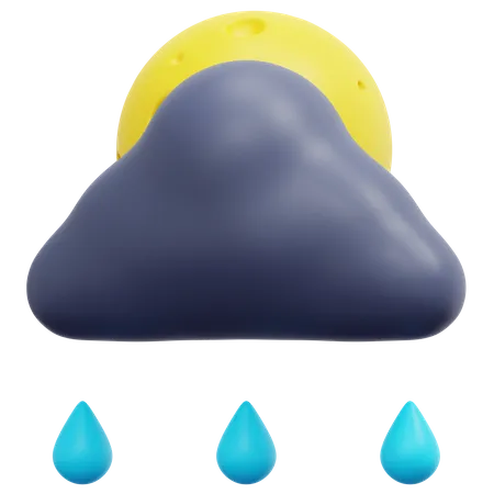 Noche lluviosa  3D Icon