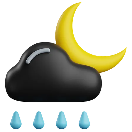 Noche lluviosa  3D Icon