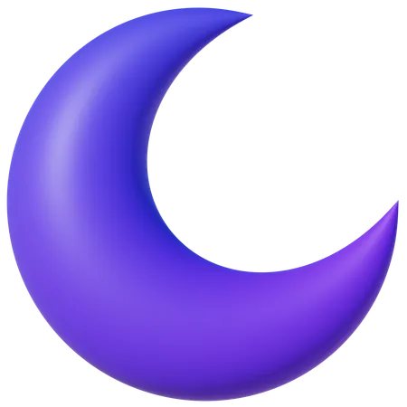 Luna creciente nocturna  3D Icon