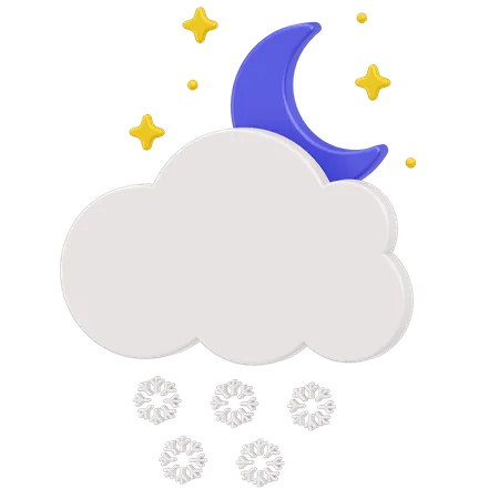 Nevadas nocturnas y nubes  3D Icon