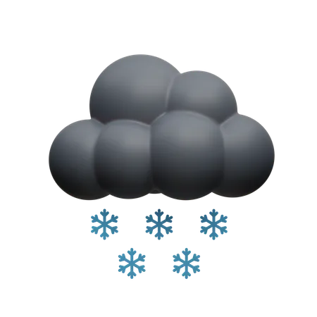 Nube de nieve nocturna  3D Icon