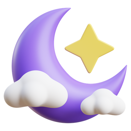 Noche nublada  3D Icon