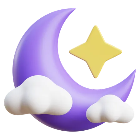 Noche nublada  3D Icon