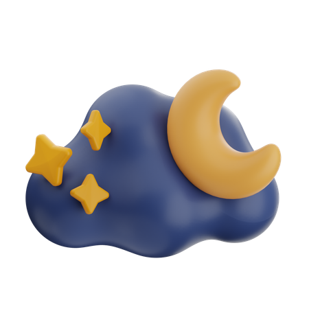 Noche nublada  3D Icon