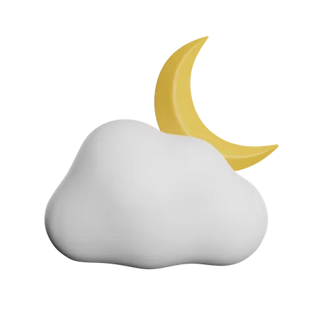 Cielo Nocturno Nube 3D Icon