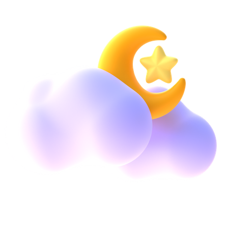 Noche nublada  3D Icon