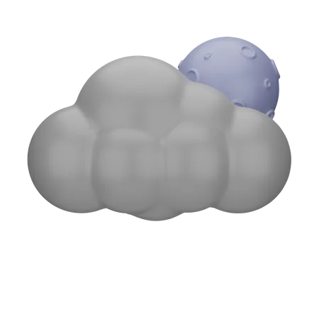 Noche Nublada Clima 3 D 3D Icon