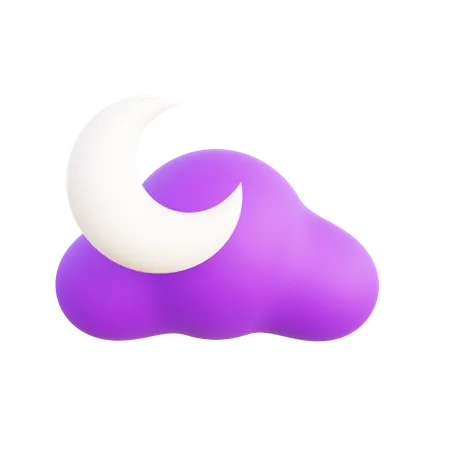 Noche nublada  3D Icon