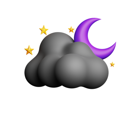 Noche nublada  3D Icon