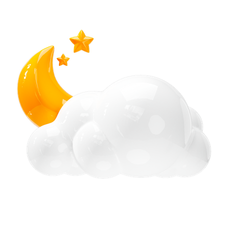 Noche nublada  3D Icon