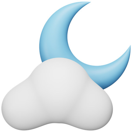 Noche parcialmente nublada  3D Icon