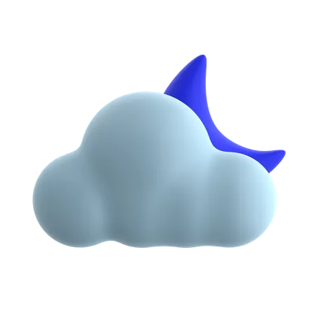 Noche parcialmente nublada  3D Icon