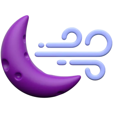 Noche ventosa  3D Icon