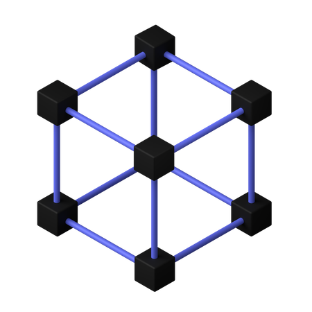 Nodo de cadena de bloques  3D Icon
