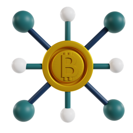 Nodo de red Bitcoin  3D Icon