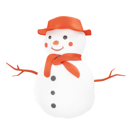 Bonhomme de neige de Noël  3D Illustration