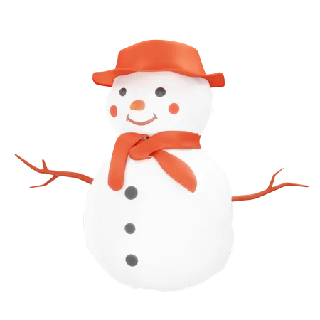 Bonhomme de neige de Noël  3D Illustration