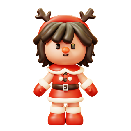 Fille de Noël  3D Icon