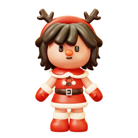 Fille de Noël  3D Icon