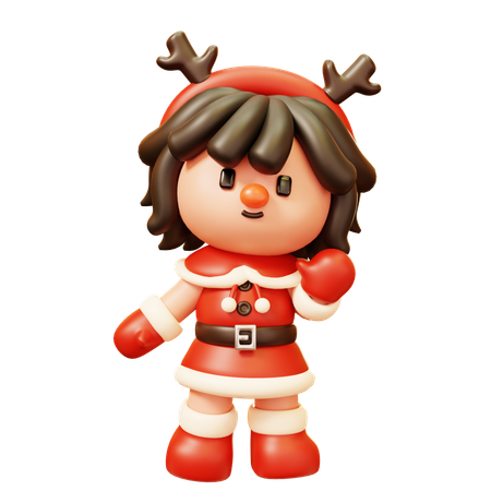 Salutation de fille de Noël  3D Icon