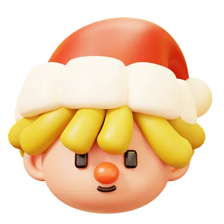 Tête de garçon de Noël  3D Icon