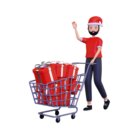 Gros achats de Noël  3D Illustration