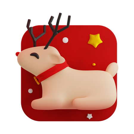 Cerf de pluie mignon de Noël  3D Icon