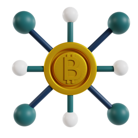 Nœud de réseau Bitcoin  3D Icon