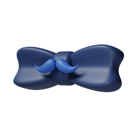 Noeud papillon avec moustache  3D Icon
