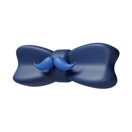 Noeud papillon avec moustache  3D Icon